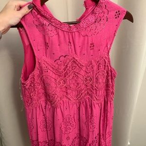 Pink mini lace dress. Size medium. Worn once, perfect condition